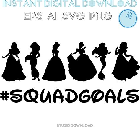 57+ Disney Princess Squad Goals Svg, Disney Princess Squad Goals Friends Eps Svg Vector Cut Files