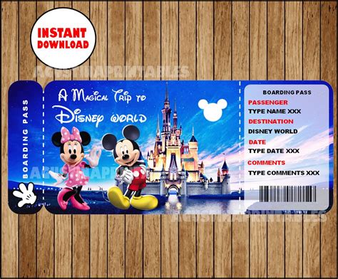 Disney Tickets Printable Free