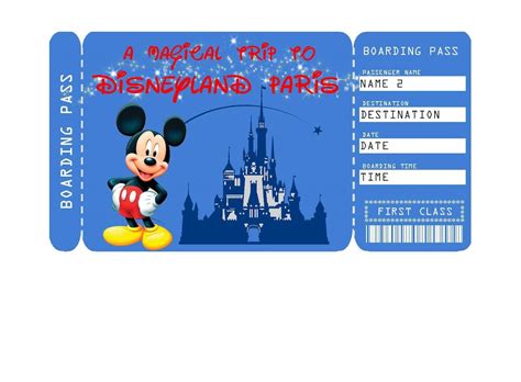 Disneyland Paris Printable Tickets