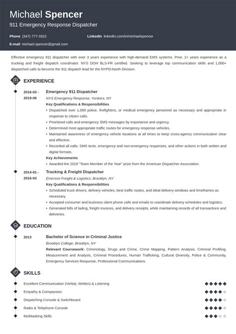 Dispatcher Resume Sample