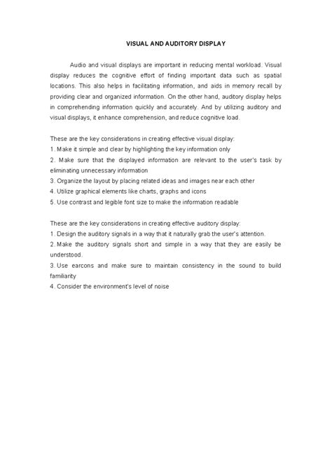 Display and Audio: A Visual and Auditory Treat