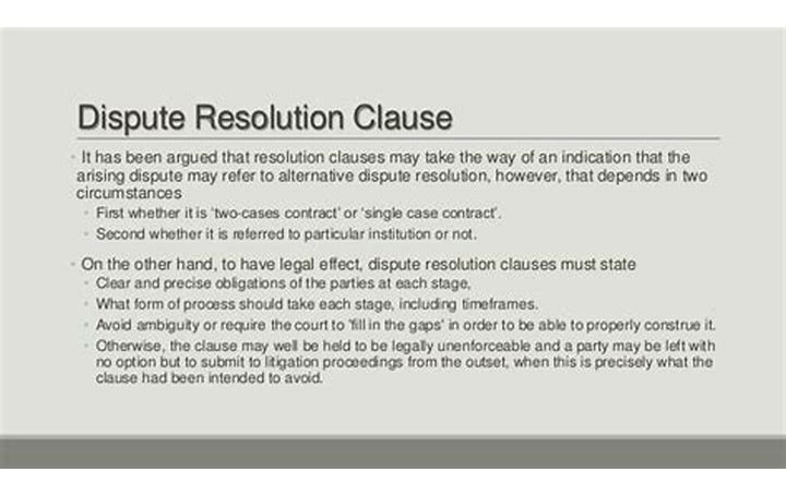 Dispute Resolution Clause