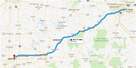 Distance between Springfield and Kansas City