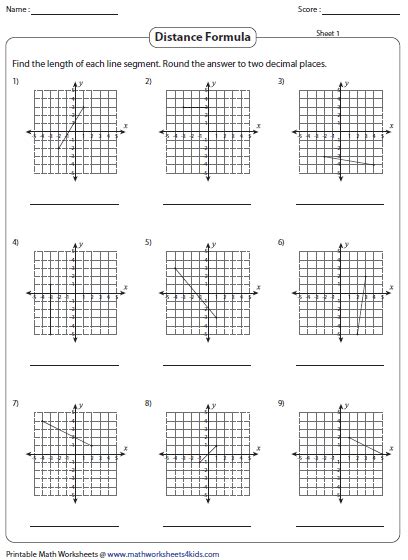 Distance Formula Worksheet With Answers