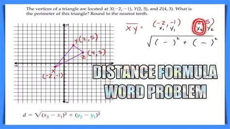 Distance formula word problem. | Math, geometry, Distance Formula, word