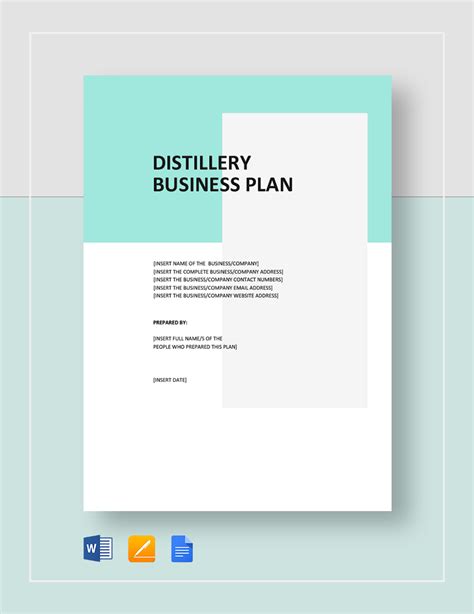 Distillery Business Plan Template