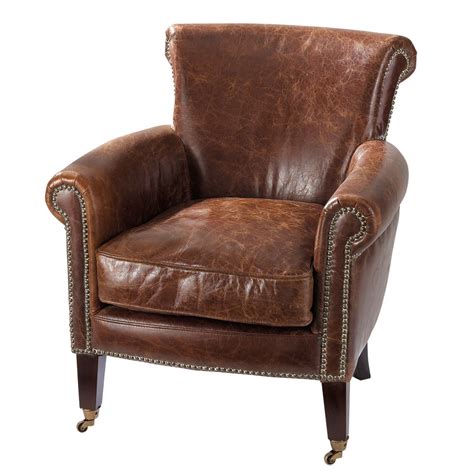 Distressed Leather Armchair