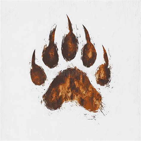 Distressed Paw Print with Claws