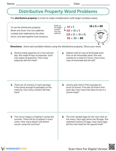 Maximizing Math Skills: Mastering Distributive Property Word Problems with our Worksheet