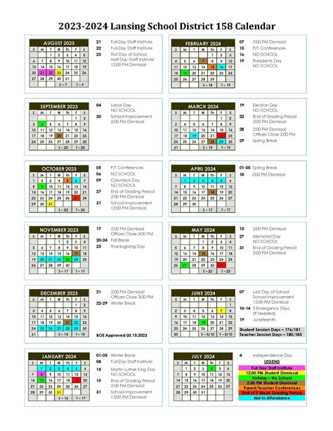 District 158 Calendar