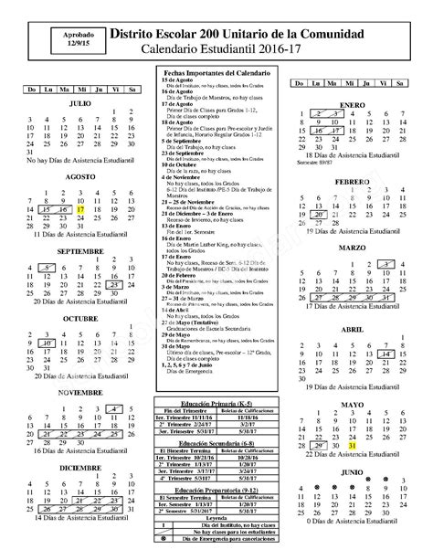 District 200 Wheaton Calendar