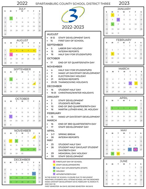 District 5 Spartanburg Calendar