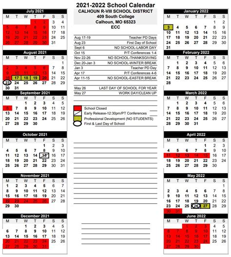 District 68 Calendar