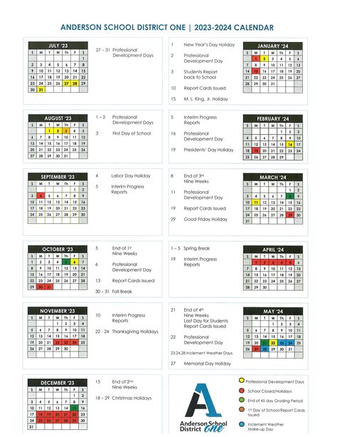 District One Calendar