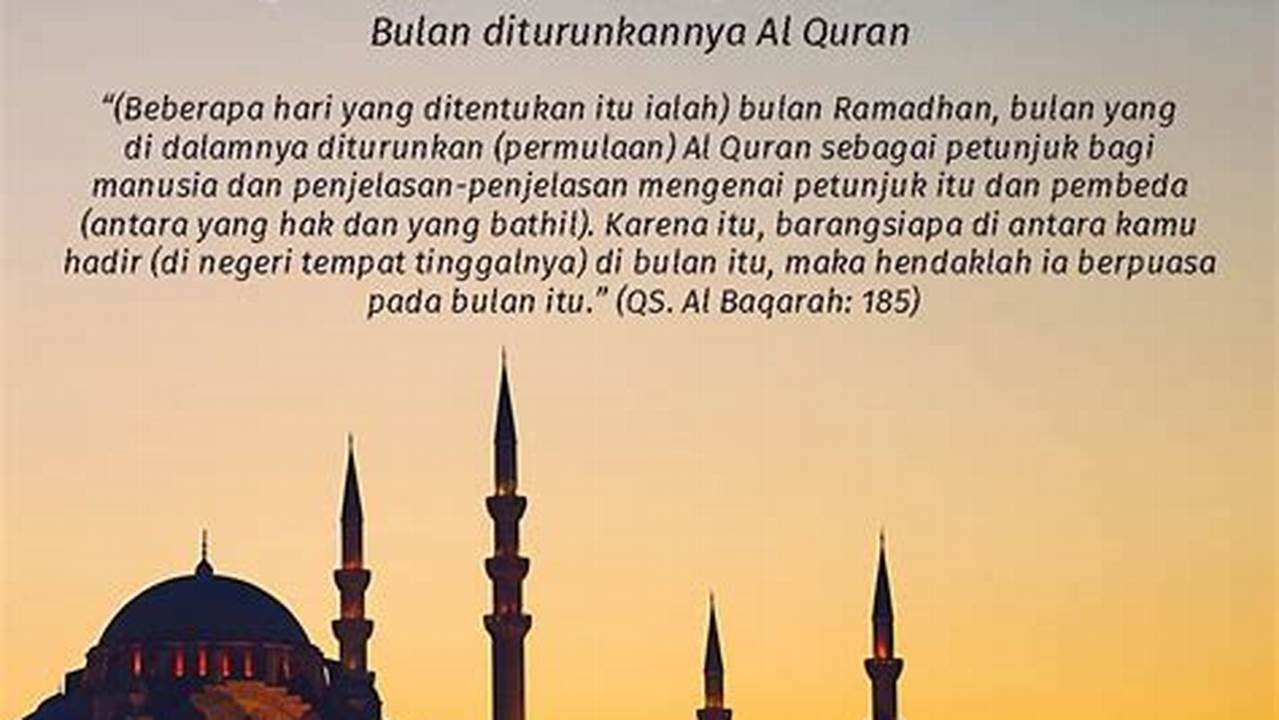 Diturunkannya Al-Qur'an, Ramadhan