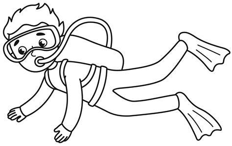 Diver Coloring Page