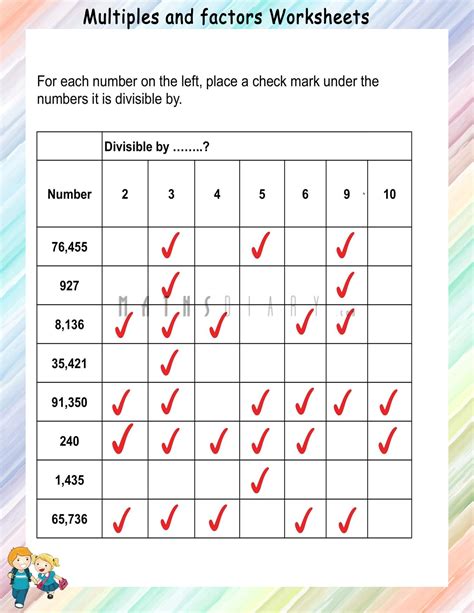 Divisibility Worksheet With Answers
