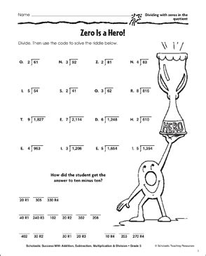 Division With Zeros In The Quotient Worksheet