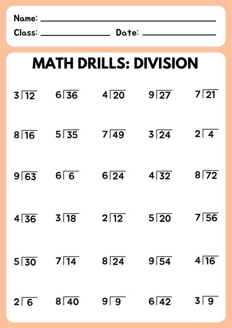 Division Worksheet Grade 4