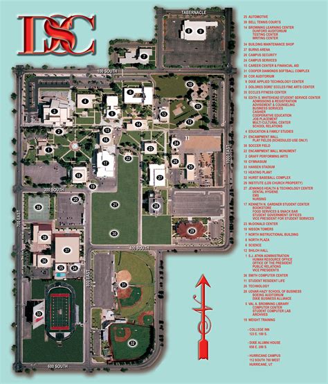 Dixie State University Campus Map Printable Map