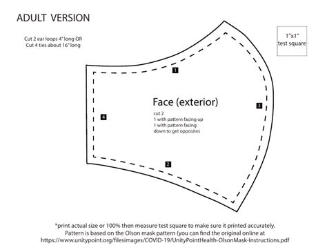 Diy Face Mask Template Printable