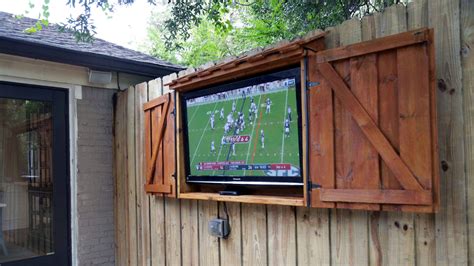 Outdoor TV. Homemade custom TV with remote TV lift. Outdoors Pinterest Homemade