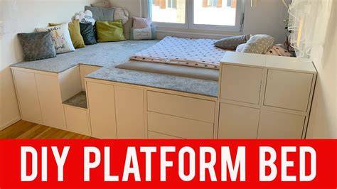 Revamp Your Sleep Experience: Build Your Dream Bedroom with a DIY Raised Platform Bed Featuring Ample Storage Space!