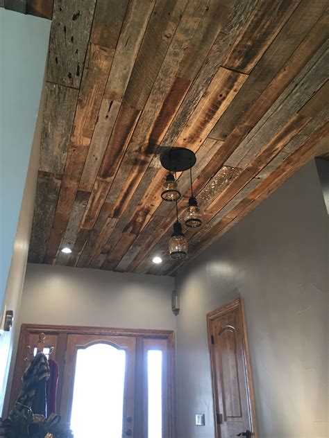 How to Install a Reclaimed Wood Ceiling Treatment howtos DIY