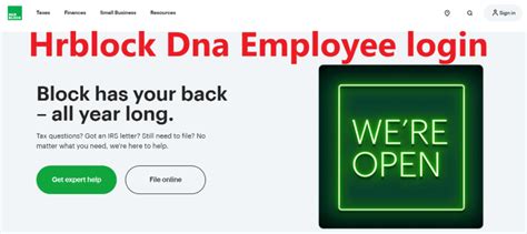 DNA HRBlock Portal H&R Block Employee Login