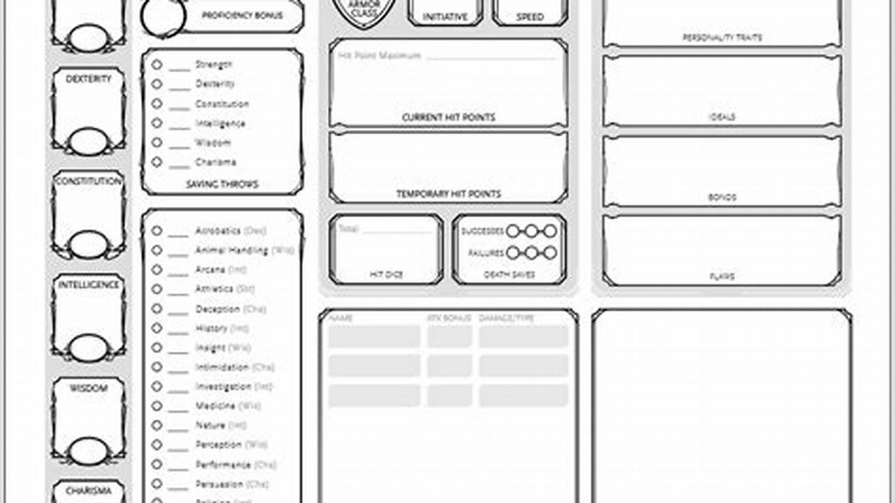 Dnd Character Sheet Editable Pdf