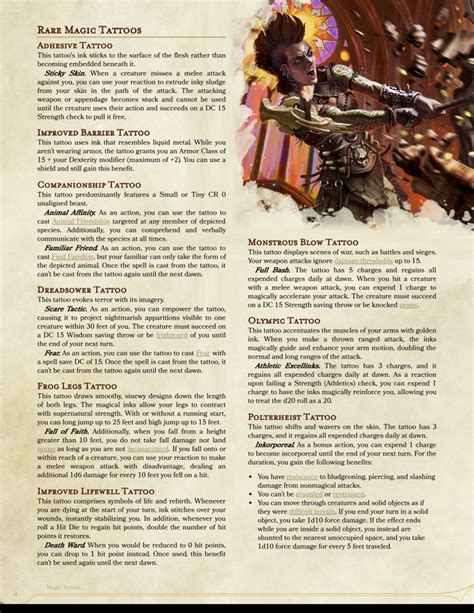 Dnd 5e Tattoos