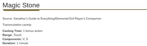 Dnd Magic Stone