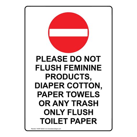 Do Not Flush Feminine Products Sign Printable
