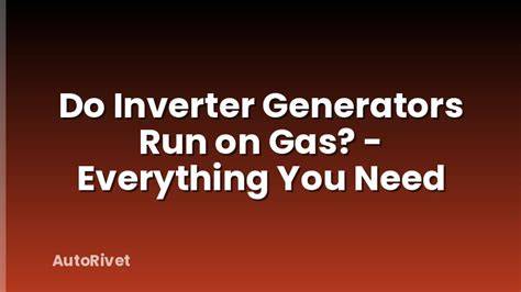 Do All Generators Need Gas