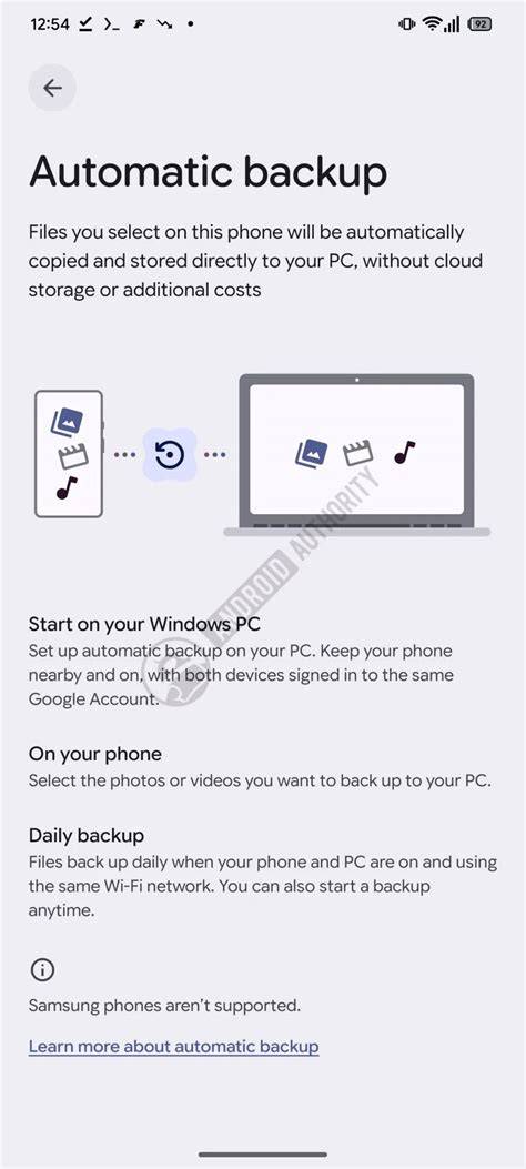 What must be turned on for automatic backup