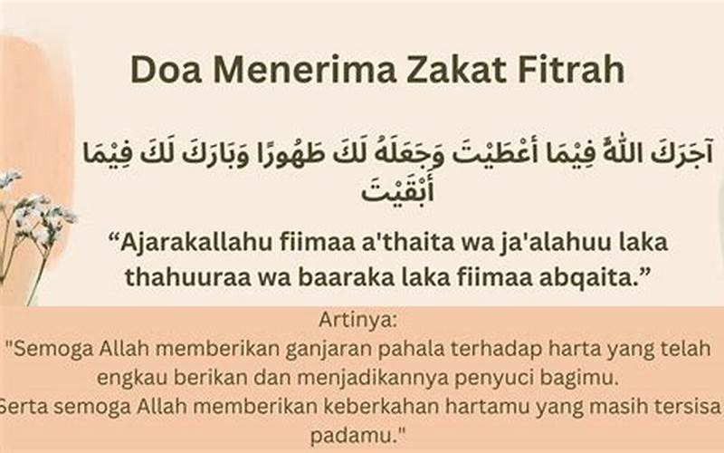 Doa Menerima Zakat Fitrah