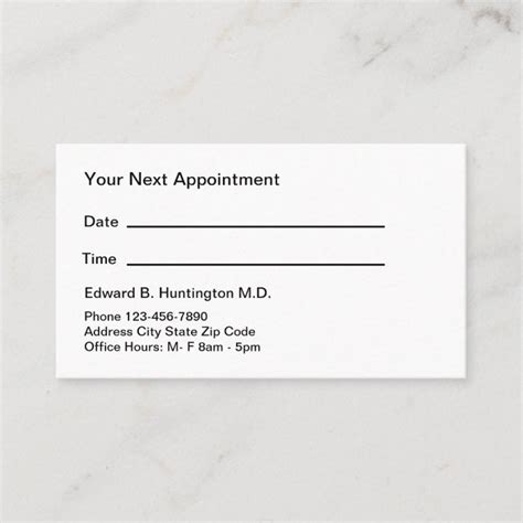 Doctor Appointment Cards Templates
