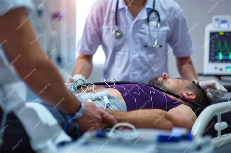 Doctor performing ECG