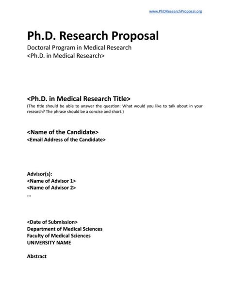 Doctoral Proposal Template