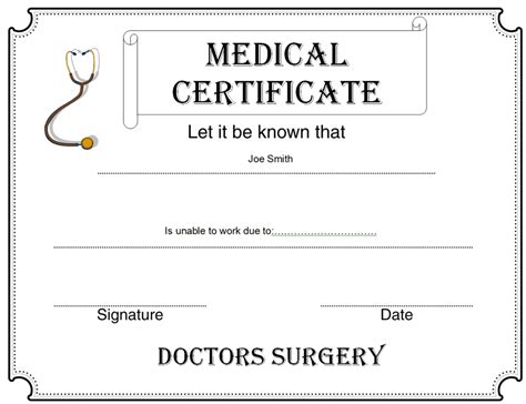 Doctors Certificate Template