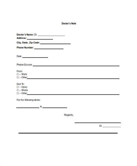 Doctors Note Template - 8+ Free Word, PDF Documents Download