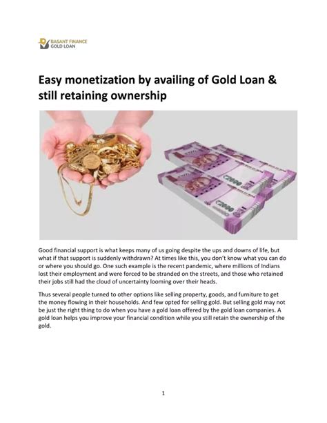 Documentation process while availing Gold Loan