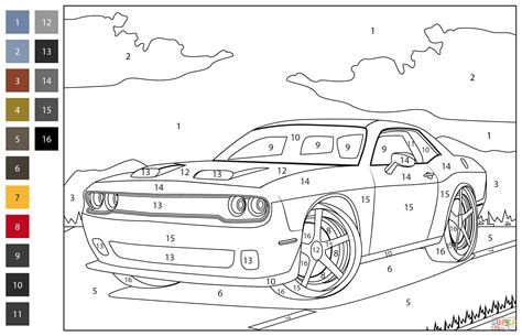 Dodge Challenger Coloring Sheets