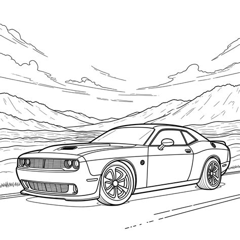 Dodge Challenger Drawing /coloring Pages