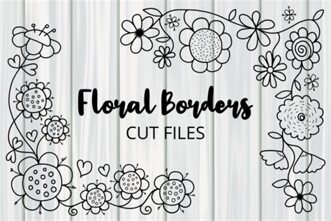 Download Dodle Floral Corner Border Cut Files Files