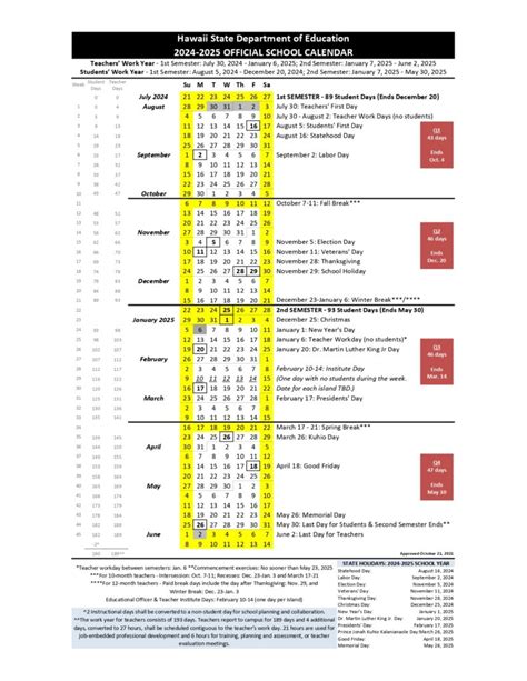 Doe Staff Calendar