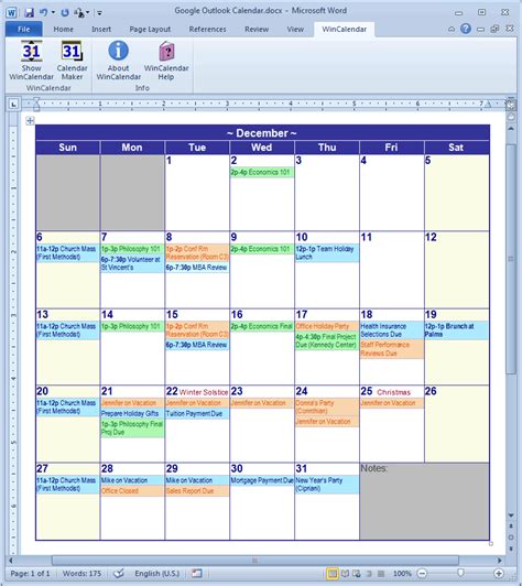 Ms Word Calendar Templates • Printable Calendar Template Free