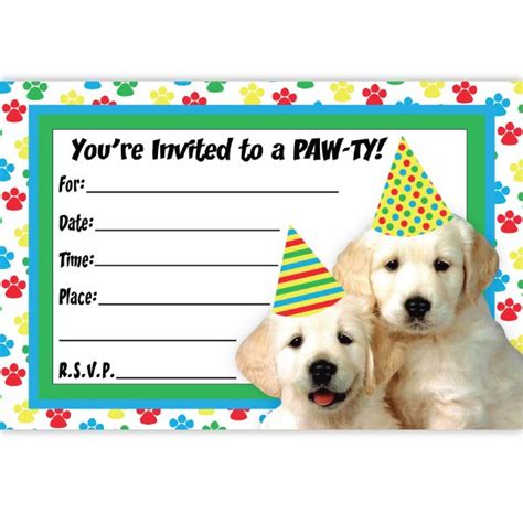 Dog Party Invitations Template Free