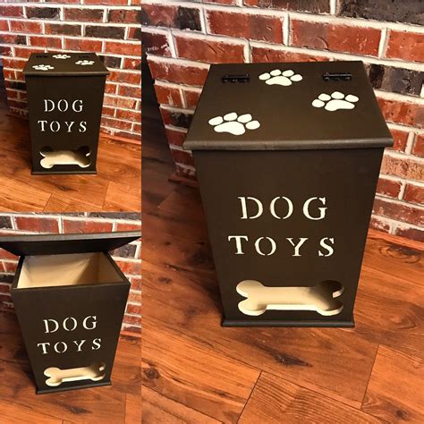 Dog Toy Box Wooden Pet Toy Box Wooden Pet Toy Storage Bin
