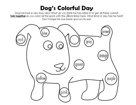 Dog's Colorful Day Printable